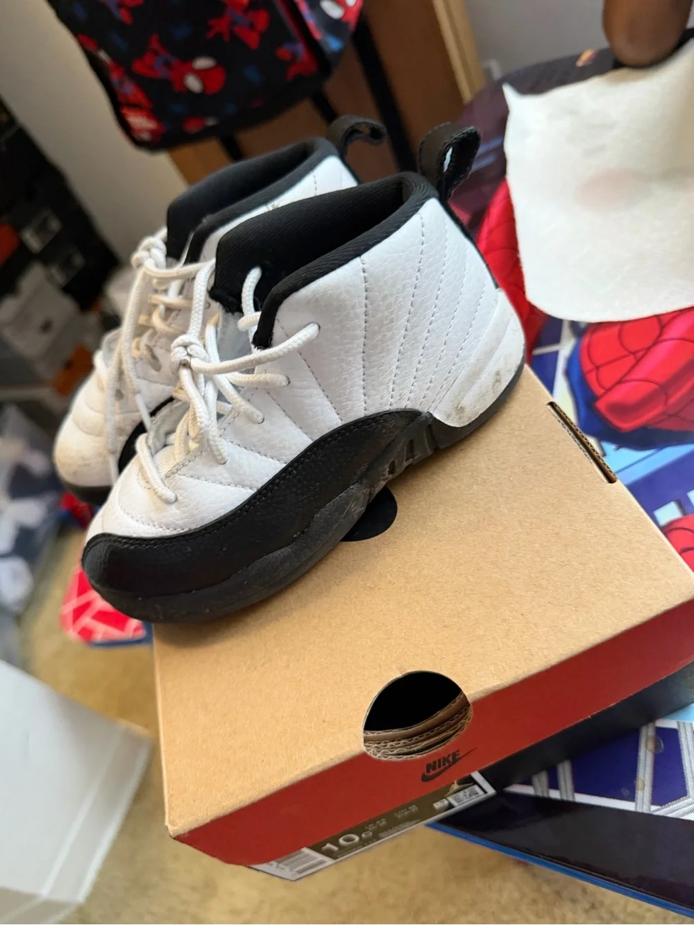 Jordan Infant Sneakers in White, Black and Red
